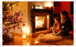 Library Royalty Free Clip Art Thinking Cartoon Children - Chimney Fire In Winter - Png Download