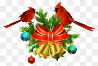 Christmas Bells And Birds Decor Png Transparent Clip - Xmas Png Transparent
