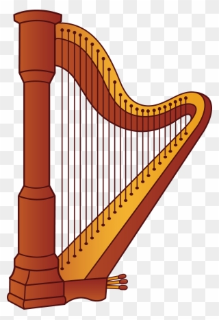 Harp Silhouette Clip Art - Harp Musical Instrument - Png Download