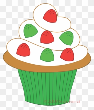 Large Cupcake Clipart Collection - Christmas Cupcake Clipart - Png Download