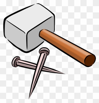 Snarkhunter Hammer And Nails Clip Art Free Vector - Hammer And Nails Cartoon - Png Download