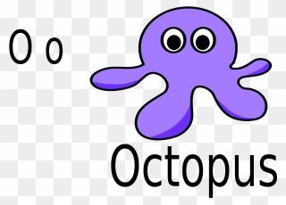 Clip Art O For Octopus Svg - Cartoon Octopus - Png Download