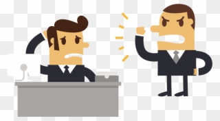 Businessman Cartoon Boss Man Angry At An Employee - Boss Cartoon Png Clipart