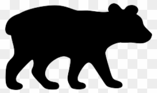 Black Bear Clipart Wildlife - Baby Bear Silhouette Clipart - Png Download