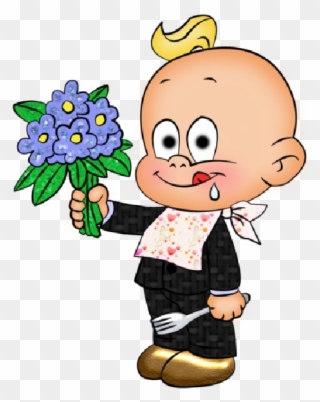 Cute Baby With Flowers Cartoon Clip Art Images Are - Карапузы Пнг - Png Download