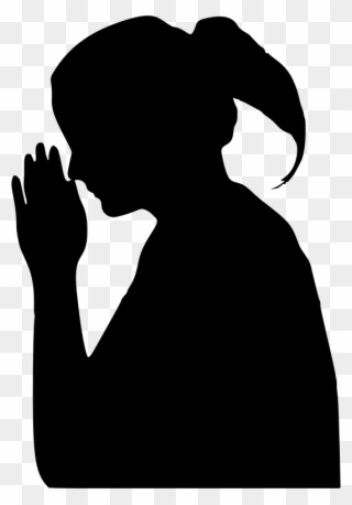 Praying Hands Silhouette Line Art Drawing - Spirituality Clipart - Png Download