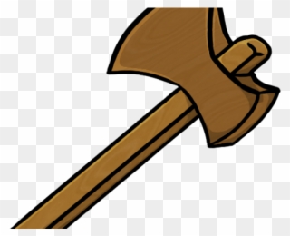 Axe Clipart Wood Piece - Minecraft Wooden Axe Icon - Png Download