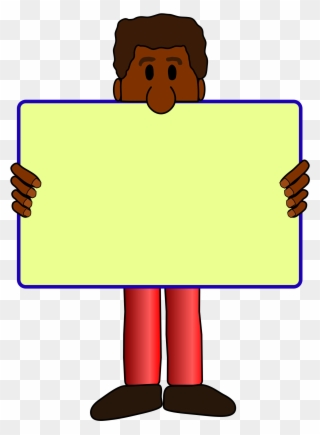 African American Man With Yard Sign Vector Clipart - Man With A Sign Png Transparent Png
