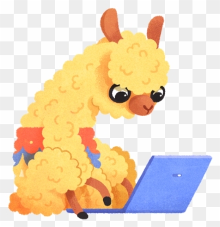Illustration Of An Alpaca Searching For Awesome Getaways - Alpaca Clipart