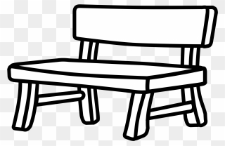 Bench Drawing White Black Park - Bench Clipart - Png Download