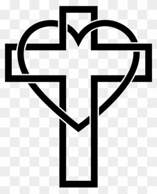 Christian Cross Christianity Religion Sacred Heart - Heart And Cross Clipart