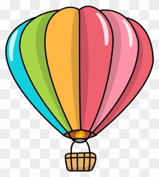 Cartoon Picture Of Balloon - Hot Air Balloon Cupcake Topper Printable Clipart