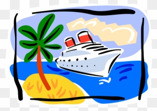 Vector Illustration Of Cruise Ship Or Cruise Liner - Cruise Vacation Clip Art - Png Download