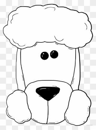 Dog Face Cartoon Outline - Dogs Coloring Pages Face Clipart