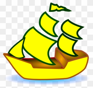 Clipart Black And White Yellow Boat Clip Art At Clker - Boat Clipart - Png Download