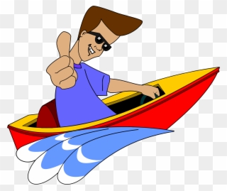 Clipart - Man In Boat Cartoon - Png Download