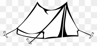 Tree Clipart Tent - Camping Tent Black And White - Png Download - Full ...