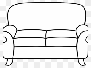 Sofa Clipart Comfy Couch - Black And White Clip Art Sofa - Png Download