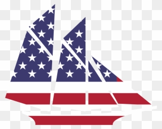 Sailing Boat Clipart Flag - American Sailboat Png Transparent Png