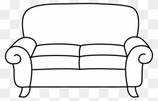 Clip Transparent Stock Sofa Coloring Page Free - Transparent Background Couch Clipart - Png Download
