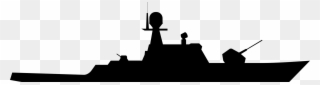 Vector Black And White Download Military Silhouette - Military Ship Clip Art - Png Download