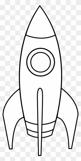 Rocket Ship Clipart Black And White Images Pictures - Spaceship Drawing Black Background - Png Download