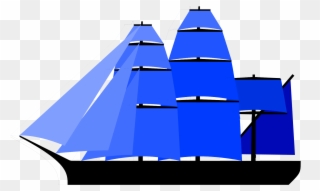 Sailing Ship Clipart Blue Boat - Sailing Ship - Png Download