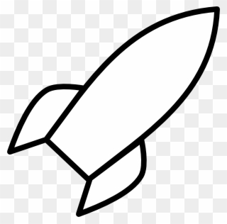 Space Ship Clip Art - Cartoon Rocket Black And White - Png Download