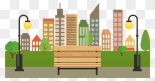 Free Download City With Bench Png - Vector Graphics Clipart