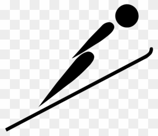 Free Vector Olympic Sports Ski Jumping Pictogram Clip - Ski Jumping Olympics Logo - Png Download