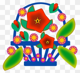Clipart Flowers In Basket - Png Download