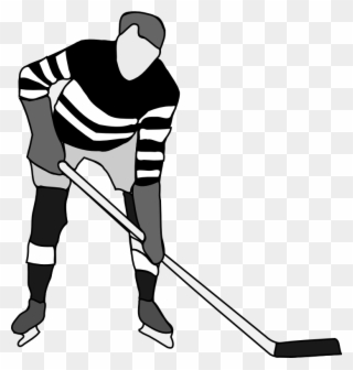 Hockey Player - Hockey Black And White Clipart