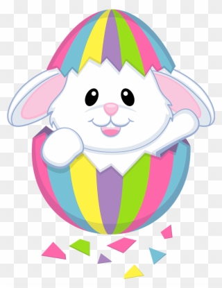 Clipart Easter - Cute Cartoon Easter Bunny - Png Download