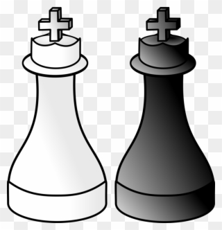 Chess Piece Xiangqi King White And Black In Chess - Black And White Queen Chess Pieces Clipart - Png Download