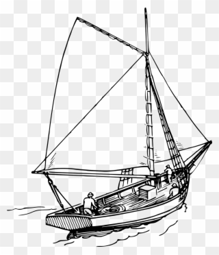 Boat Clipart Ocean - Sail Boat Drawing - Png Download
