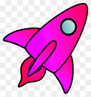 Spaceship Clipart Pink - Cartoon Rocket Ship - Png Download