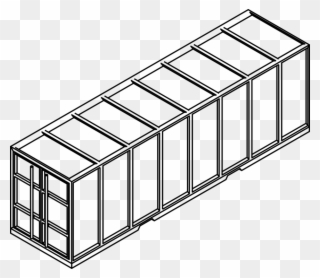 Intermodal Container Shipping Containers Drawing Rubbish - Black And White Container Clipart - Png Download