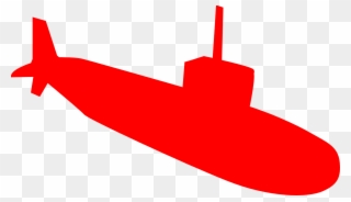 Clipart Boat Vector - Red Submarine - Png Download