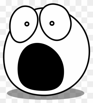 Scared Face Clipart Black And White - Png Download