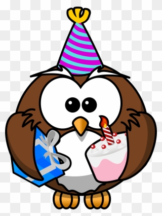 Free Birthday Clipart Animations - Cartoon Owl - Png Download