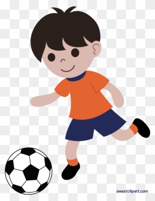 Boy Playing Soccer Or Football Clip Art - Free Clipart Playing Football - Png Download