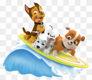 Surf With Rubble Marshall Paw Patrol Clipart Png - Nickelodeon Paw Patrol Out Transparent Png