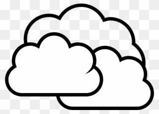 In The Sky Clipart Black And White - Cloudy Black And White - Png Download