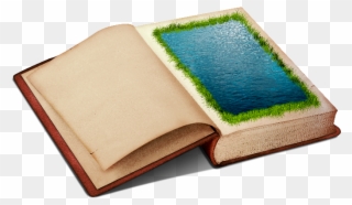 Open Book Png Clipart With Water Page And Grass Border - Royalty-free Transparent Png
