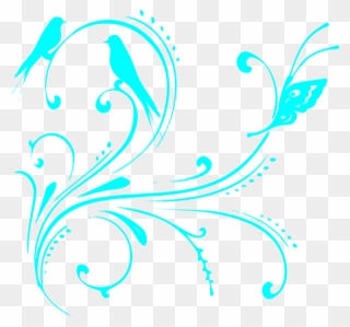 8 - Turquoise - Floral - Turquoise Clipart - Png Download