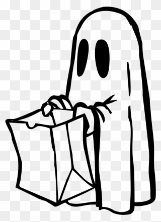Ghost Clip Art Black And White - Ghost Trick Or Treat - Png Download