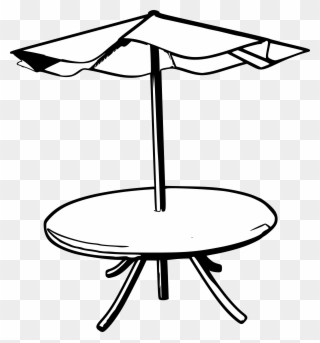 Banner Free Wooden Table At Getdrawings - Umbrella Clipart With Table - Png Download