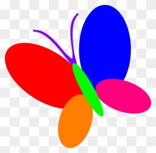 Multi Butterfly Clip Art - Multi Colours Png Vectors Transparent Png
