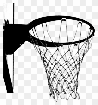 Banner Basket Ball Hoop Clip - Basketball Goal Silhouette Png Transparent Png