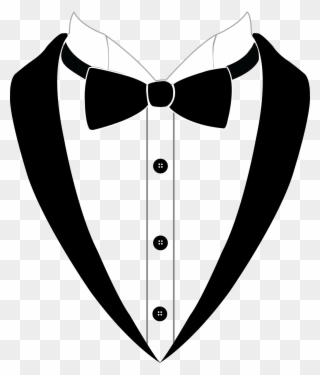 Banner Transparent Download Collar Drawing Tuxedo - Suit And Bow Tie Clipart - Png Download